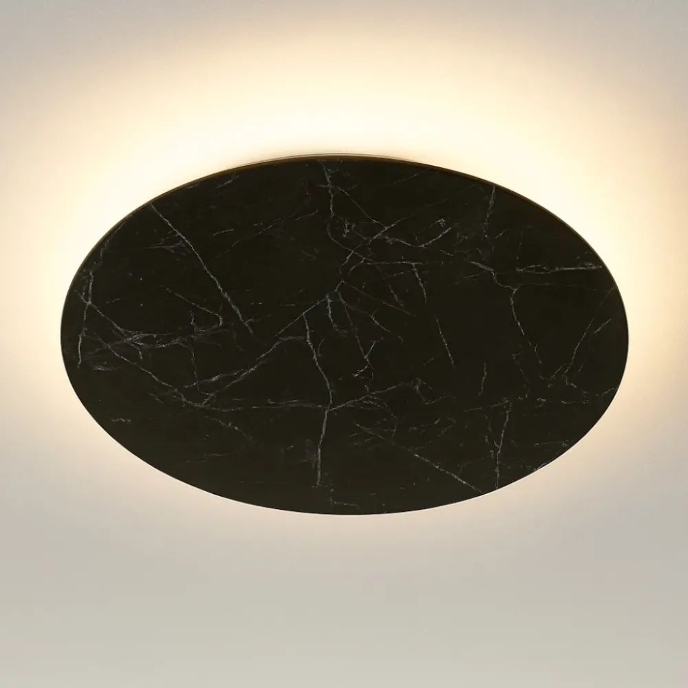 Plafoniere Moderne-Linea Light Plafoniera led 3000k gemini nera tonda