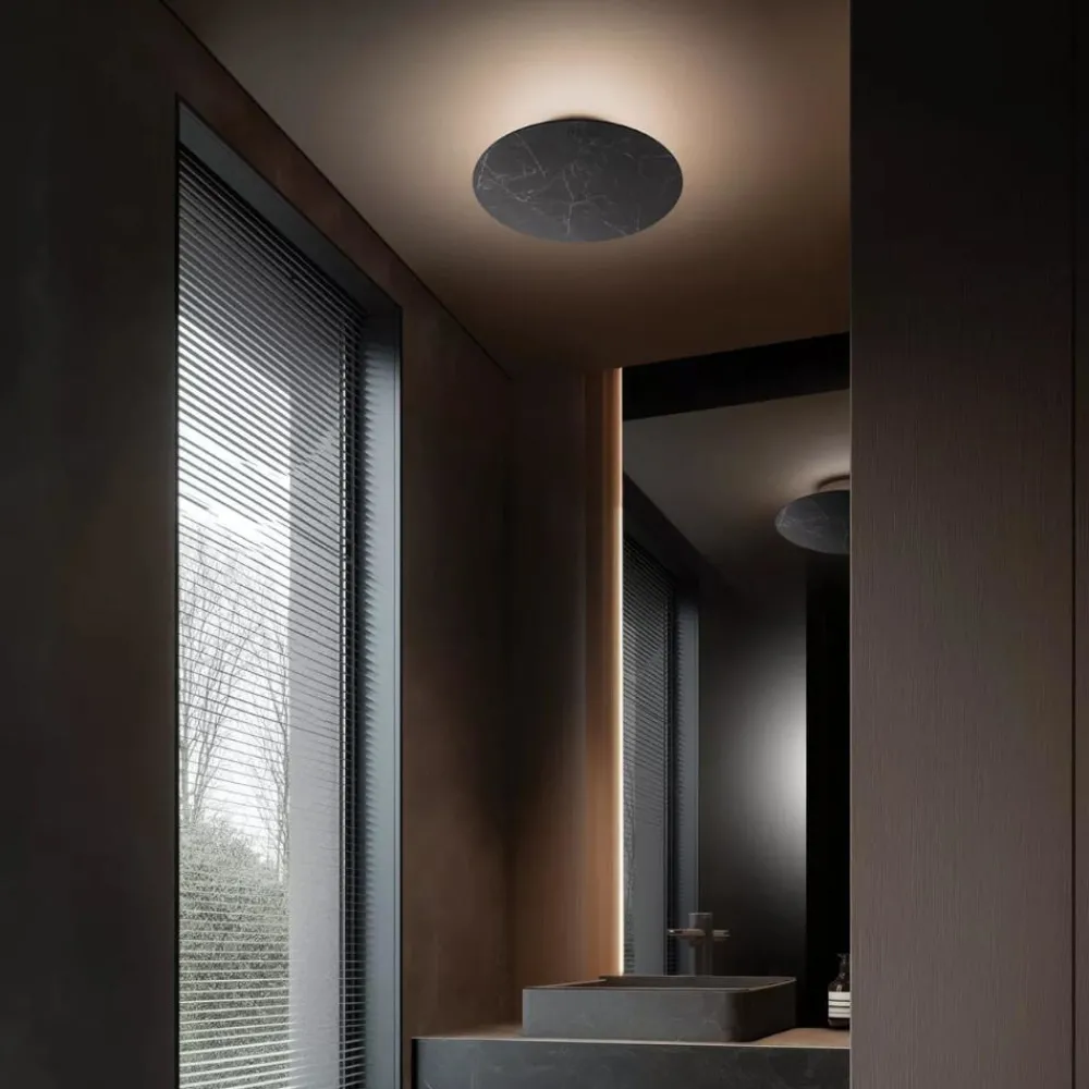 Plafoniere Moderne-Linea Light Plafoniera led 3000k gemini nera tonda