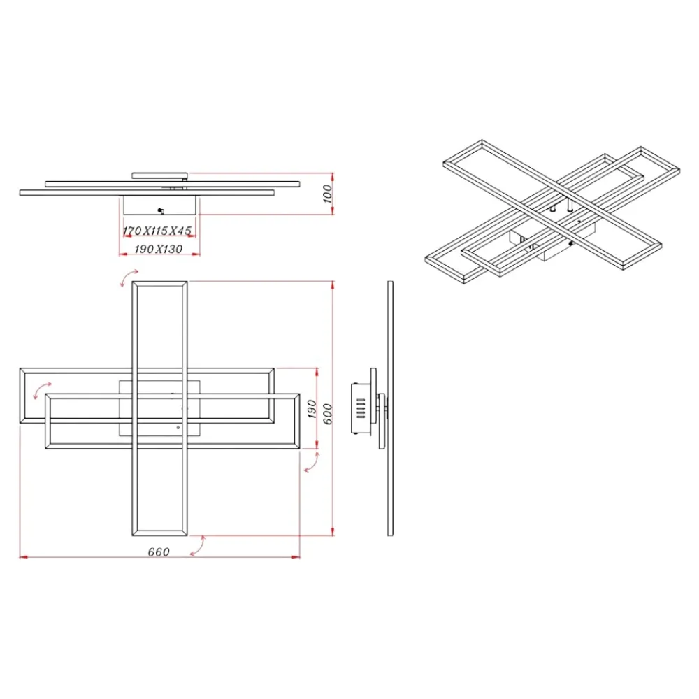 Plafoniere Moderne-Selezionato da Mazzolaluce Plafoniera led 2700-6000k nera dimmerabile