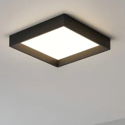 Plafoniere Moderne-Linea Light Plafoniera led 3000k nera tara ip40 quadrata