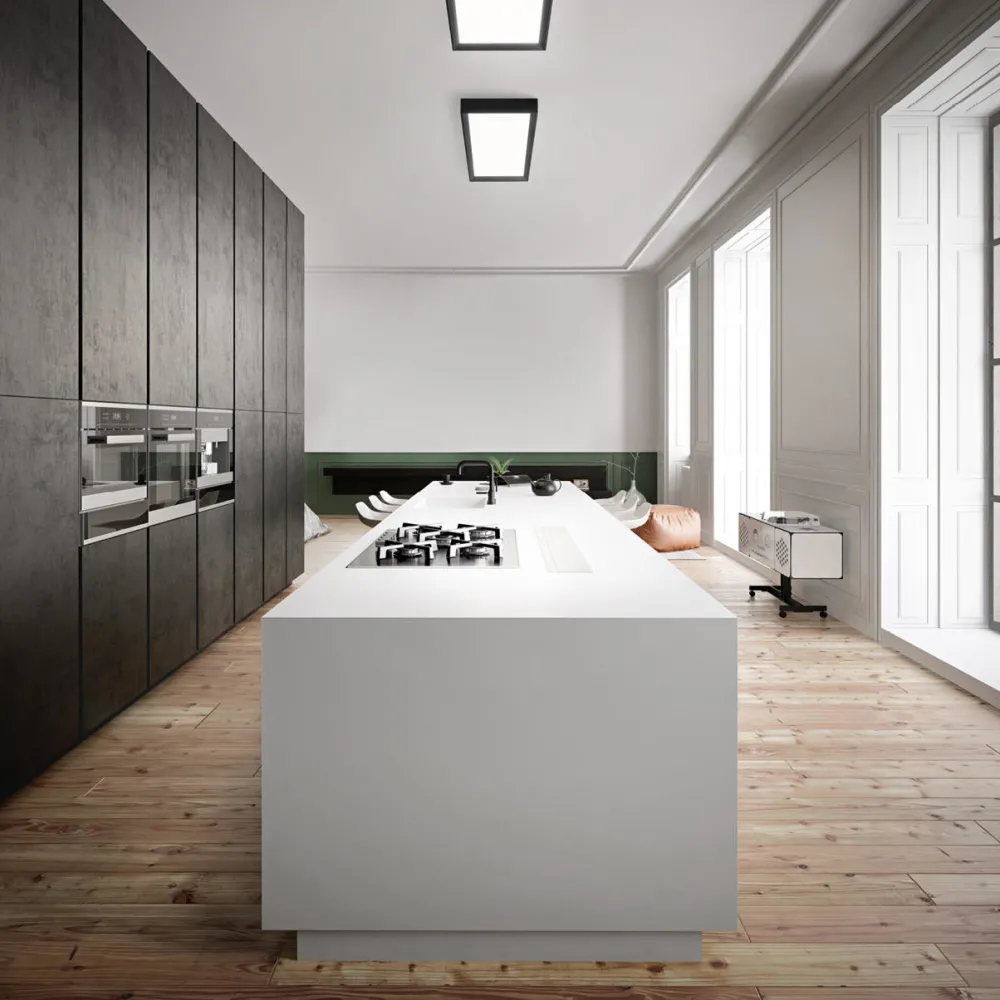 Plafoniere Moderne-Linea Light Plafoniera led 3000k nera rettangolare tara