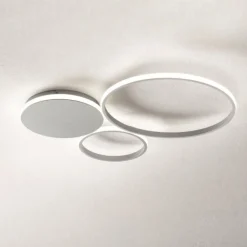 Plafoniere Moderne-Ondaluce Plafoniera led 3000k pl pois silver pc design