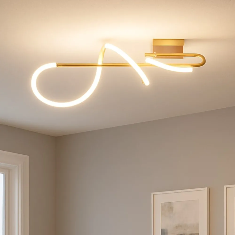 Plafoniere Moderne-Selezionato da Mazzolaluce Plafoniera led 3000k per camera da letto design con tubo silicone