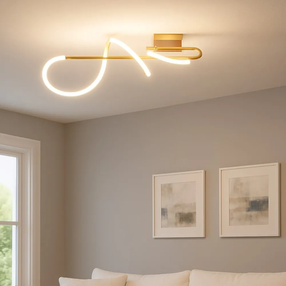 Plafoniere Moderne-Selezionato da Mazzolaluce Plafoniera led 3000k per camera da letto design con tubo silicone
