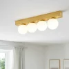 Plafoniere Moderne-Ideal Lux Plafoniera led 3000k ping pong pl4 ottone 4 sfere