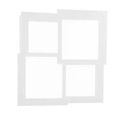 Plafoniere Moderne-Ondaluce Plafoniera led 3000k quadrata moderna bianco pl gr passpartou