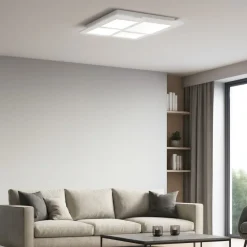 Plafoniere Moderne-Ondaluce Plafoniera led 3000k quadrata moderna bianco pl gr passpartou