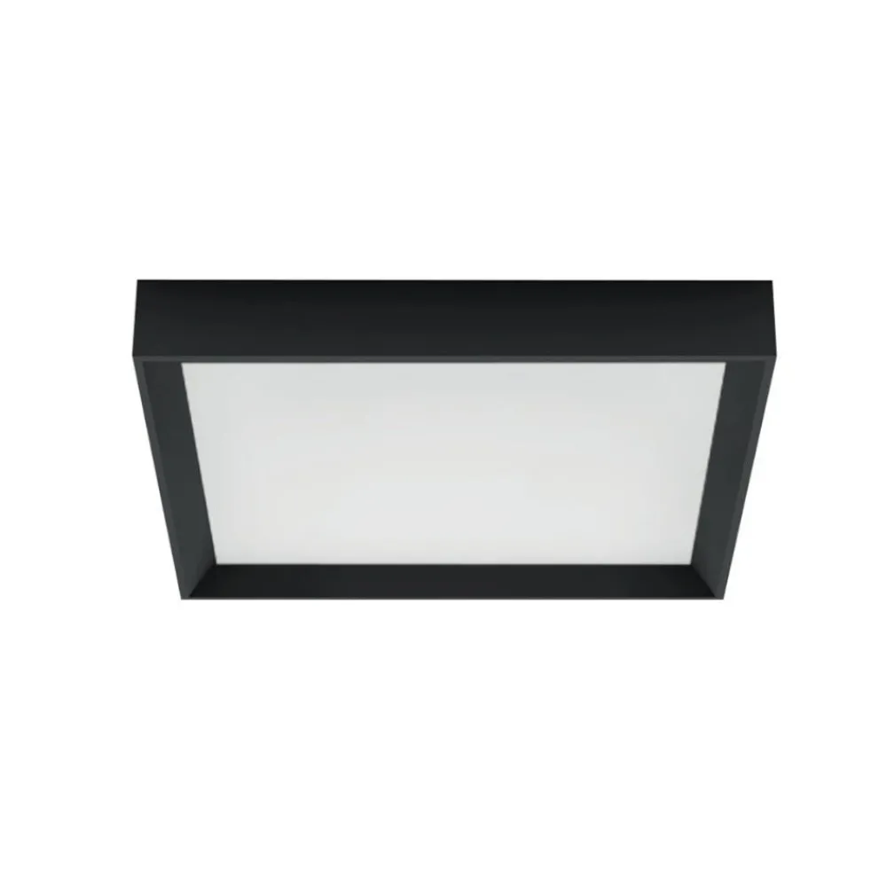 Plafoniere Moderne-Linea Light Plafoniera led 3000k quadrata nera ip40 tara
