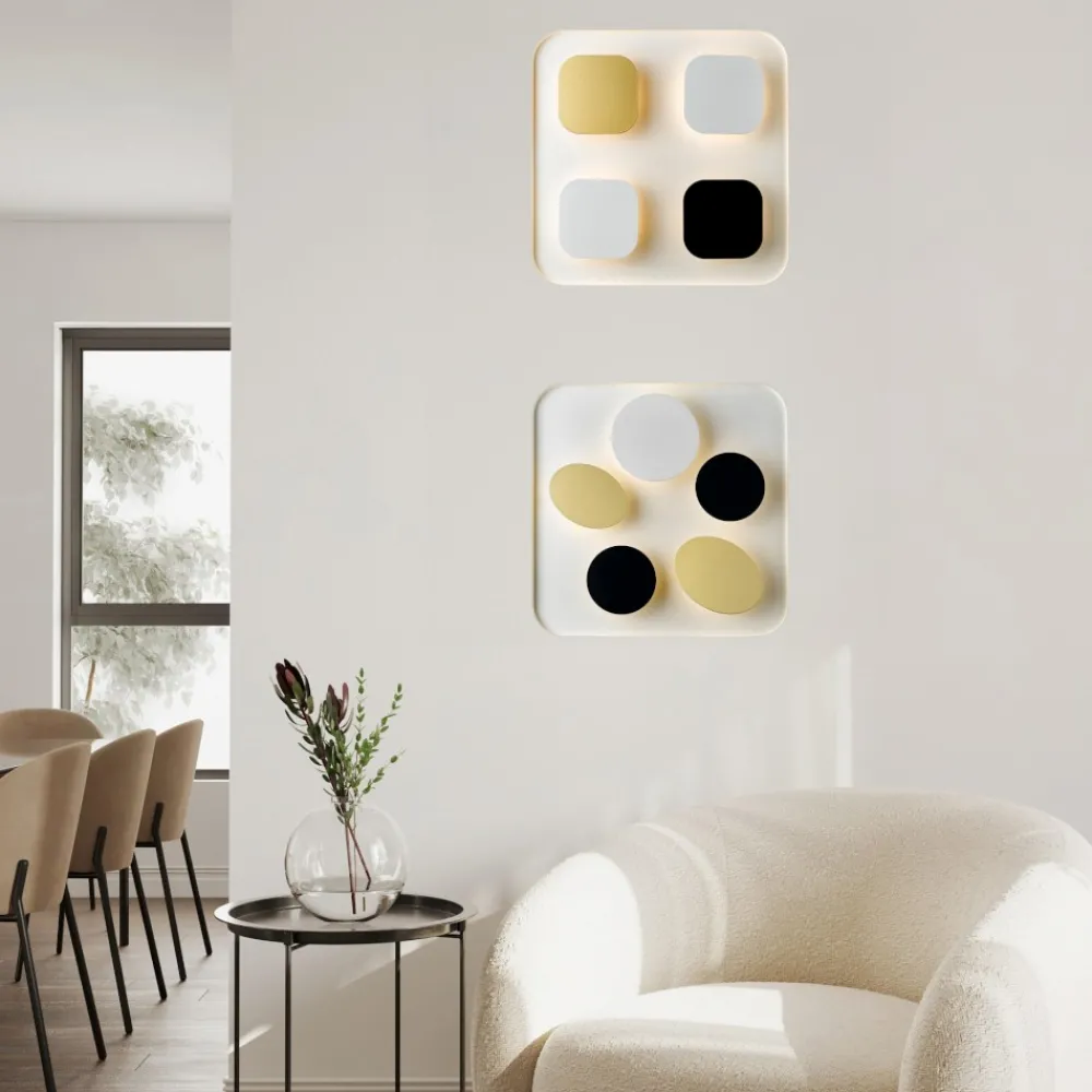 Plafoniere Moderne-Selezionato da Mazzolaluce Plafoniera led 4000k quadrata oro nero bianco