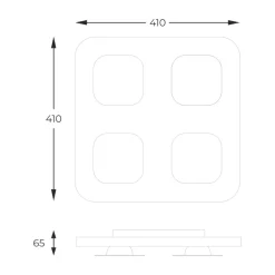Plafoniere Moderne-Selezionato da Mazzolaluce Plafoniera led 4000k quadrata oro nero bianco