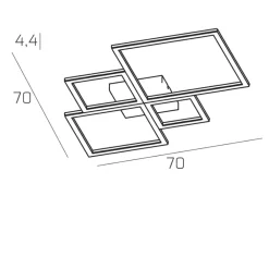Plafoniere Moderne-Top Light Plafoniera led 4000k quadrata toplight four squares