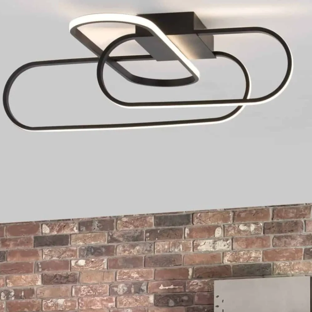 Plafoniere Moderne-Selezionato da Mazzolaluce Plafoniera led 3000k 38w nera design moderna per cucina