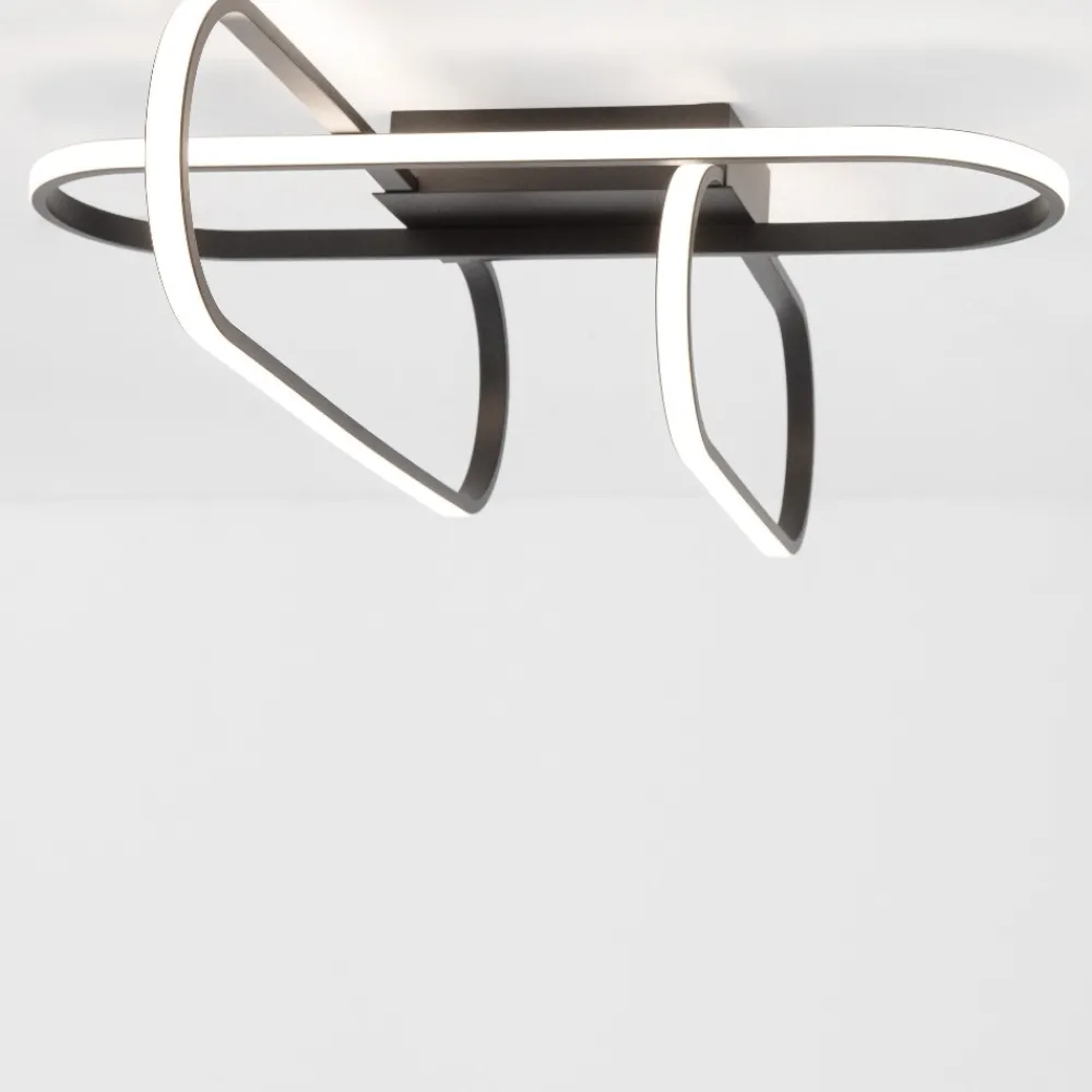 Plafoniere Moderne-Selezionato da Mazzolaluce Plafoniera led 3000k 38w nera design moderna per cucina