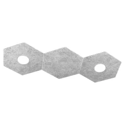 Plafoniere Moderne-Top Light Plafoniera led 2 luci con placca decoro foglia argento hexagon