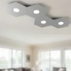 Plafoniere Moderne-Top Light Plafoniera led 4 luci hexagon design toplight metallo grigio
