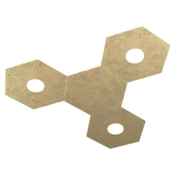 Plafoniere Moderne-Top Light Plafoniera led moderna decoro foglia oro 3 luci + 1 piastra decorativa