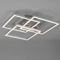 Plafoniere Moderne-Selezionato da Mazzolaluce Plafoniera led quadrati moderna nickel dimmerabile con telecomando