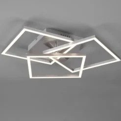 Plafoniere Moderne-Selezionato da Mazzolaluce Plafoniera led quadrati moderna nickel dimmerabile con telecomando