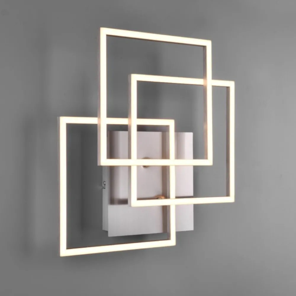 Plafoniere Moderne-Selezionato da Mazzolaluce Plafoniera led quadrati moderna nickel dimmerabile con telecomando