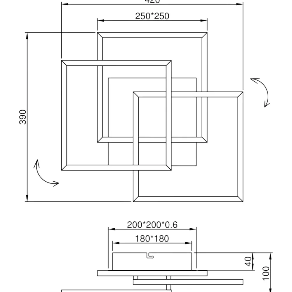 Plafoniere Moderne-Selezionato da Mazzolaluce Plafoniera led quadrati moderna nickel dimmerabile con telecomando