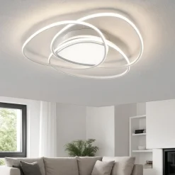 Plafoniere Moderne-Ondaluce Plafoniera led rose gr silver 4000k design moderna