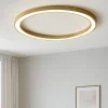 Plafoniere Moderne-Gea Luce Plafoniera led rotonda oro 80cm 60w 3000k