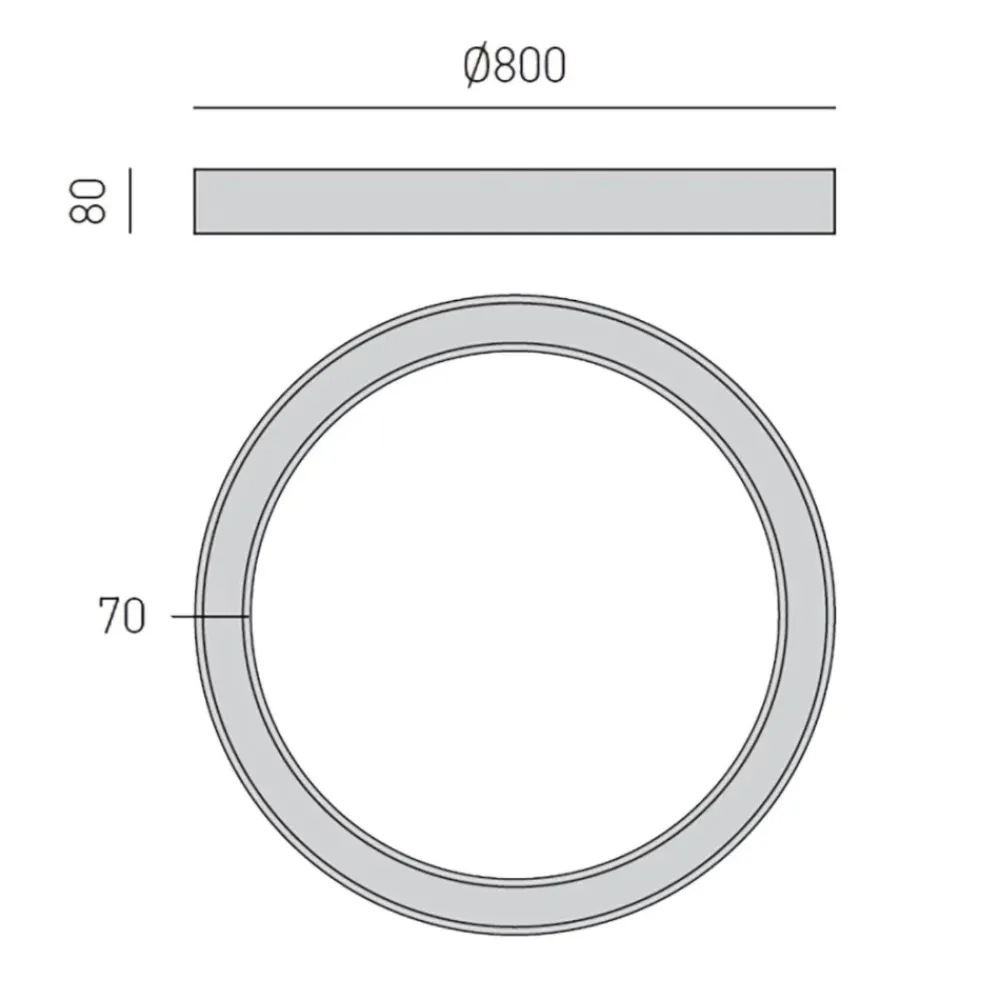 Plafoniere Moderne-Gea Luce Plafoniera led rotonda oro 80cm 60w 3000k