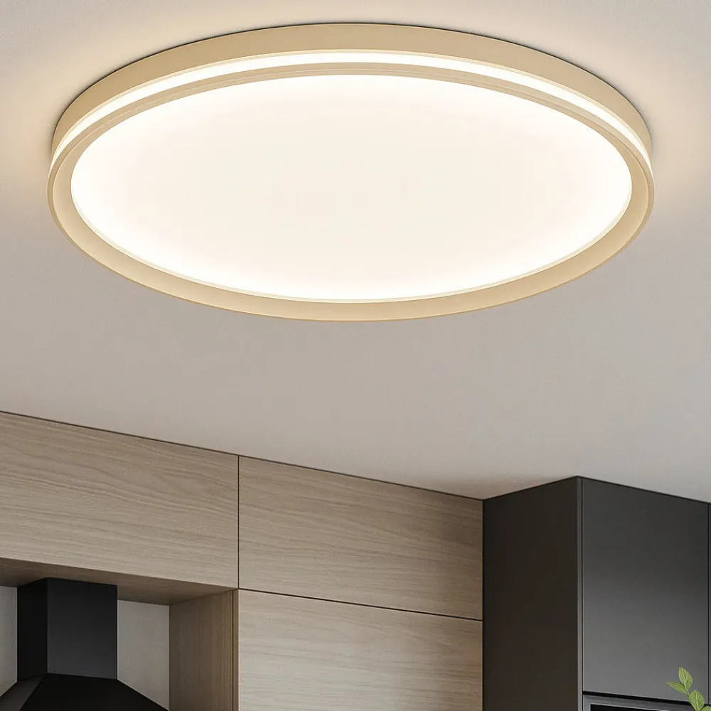 Plafoniere Moderne-Top Light Plafoniera led rotonda sabbia area 55w cct moderna