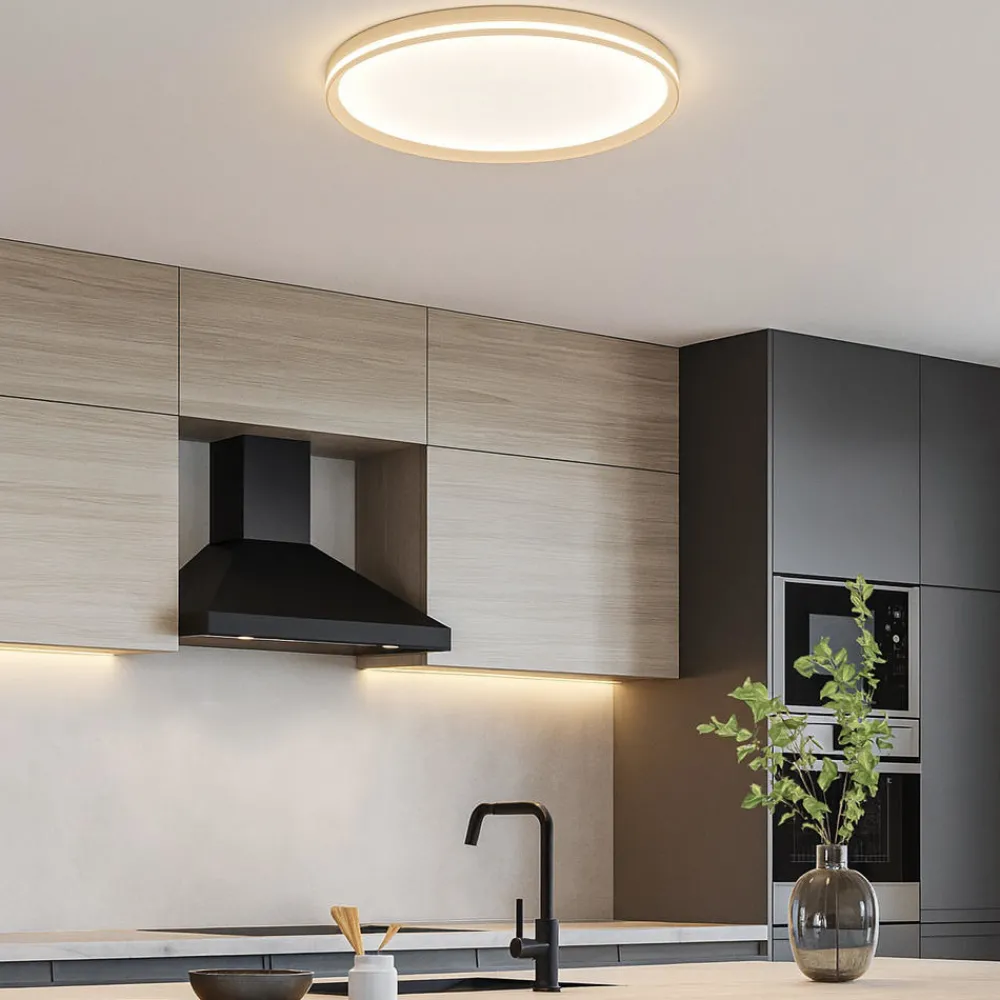 Plafoniere Moderne-Top Light Plafoniera led rotonda sabbia area 55w cct moderna