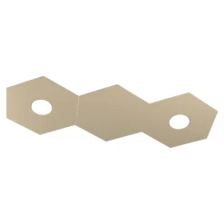 Plafoniere Moderne-Top Light Plafoniera led toplight hexagon 2 luci con placca in metallo sabbia