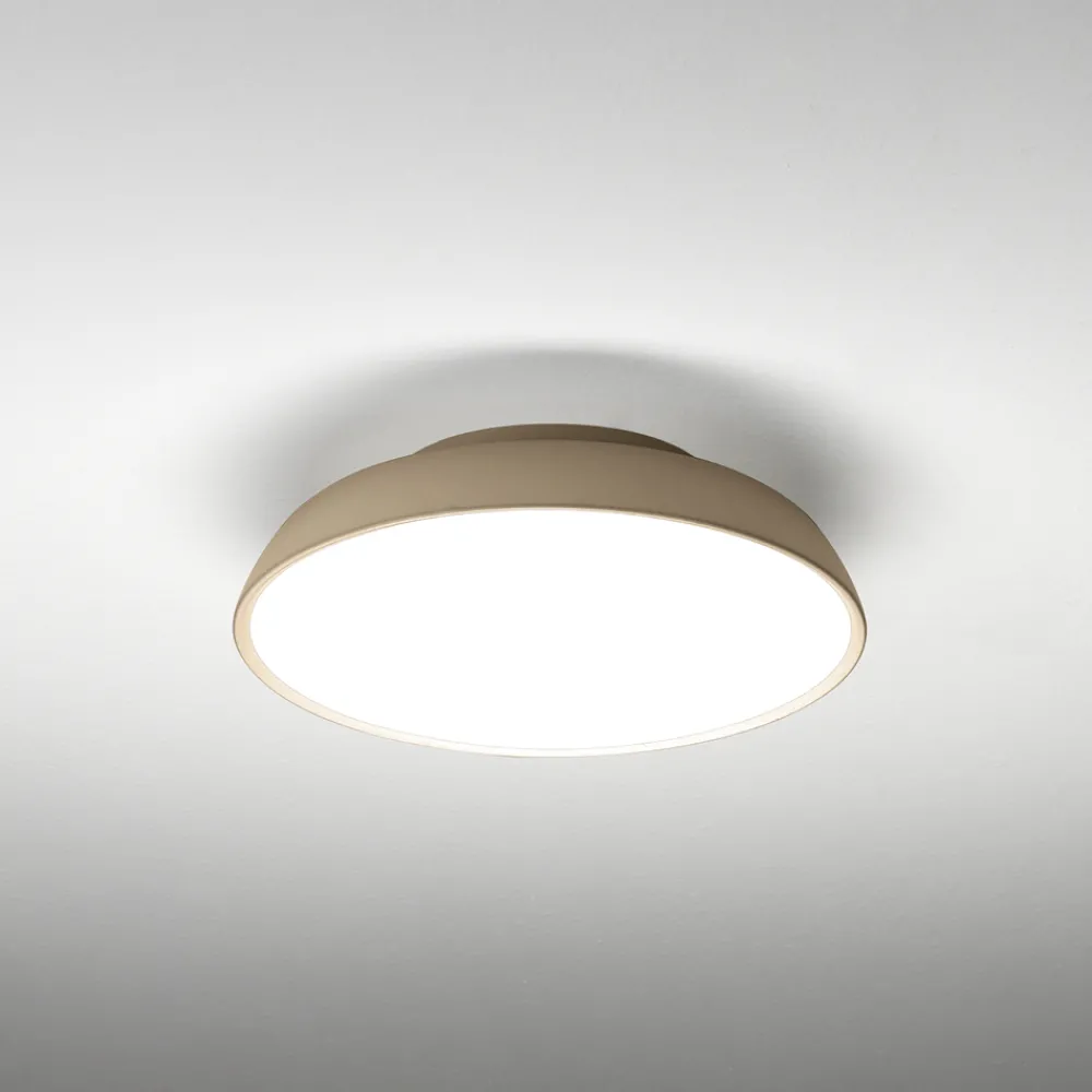 Plafoniere Moderne-Vivida International Plafoniera led vivida pinco rotonda sabbia 20w 3000k 4000k dimmerabile