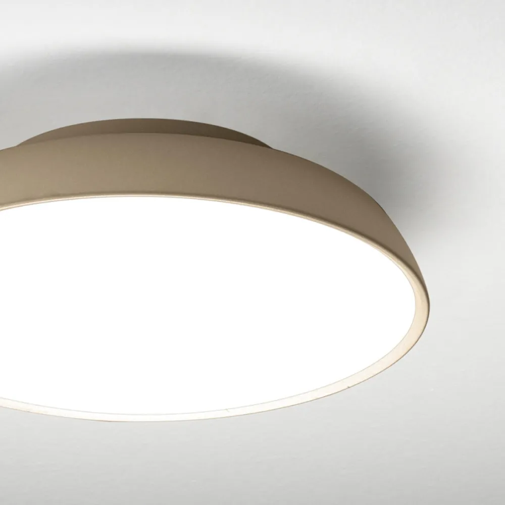 Plafoniere Moderne-Vivida International Plafoniera led vivida pinco rotonda sabbia 20w 3000k 4000k dimmerabile