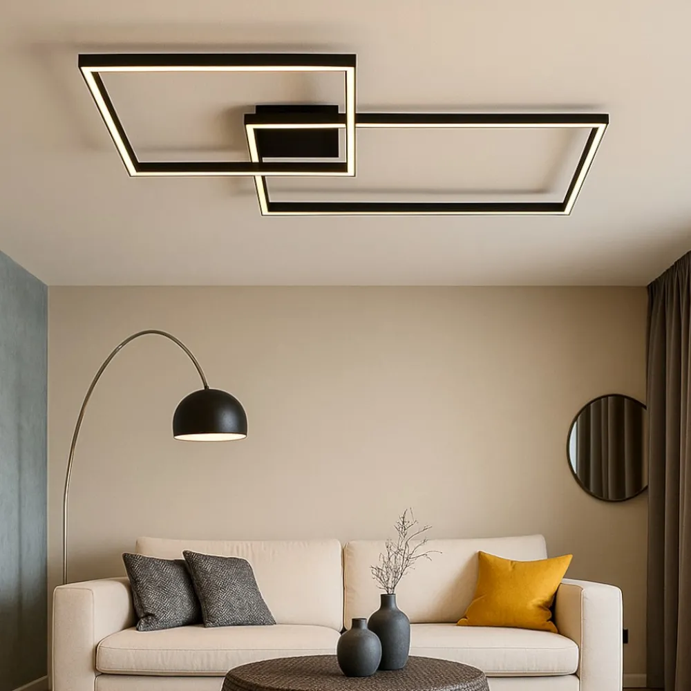Plafoniere Moderne-Perenz Illuminazione Plafoniera led 45w cct 3000k 4000k 6000k nera moderna perenz