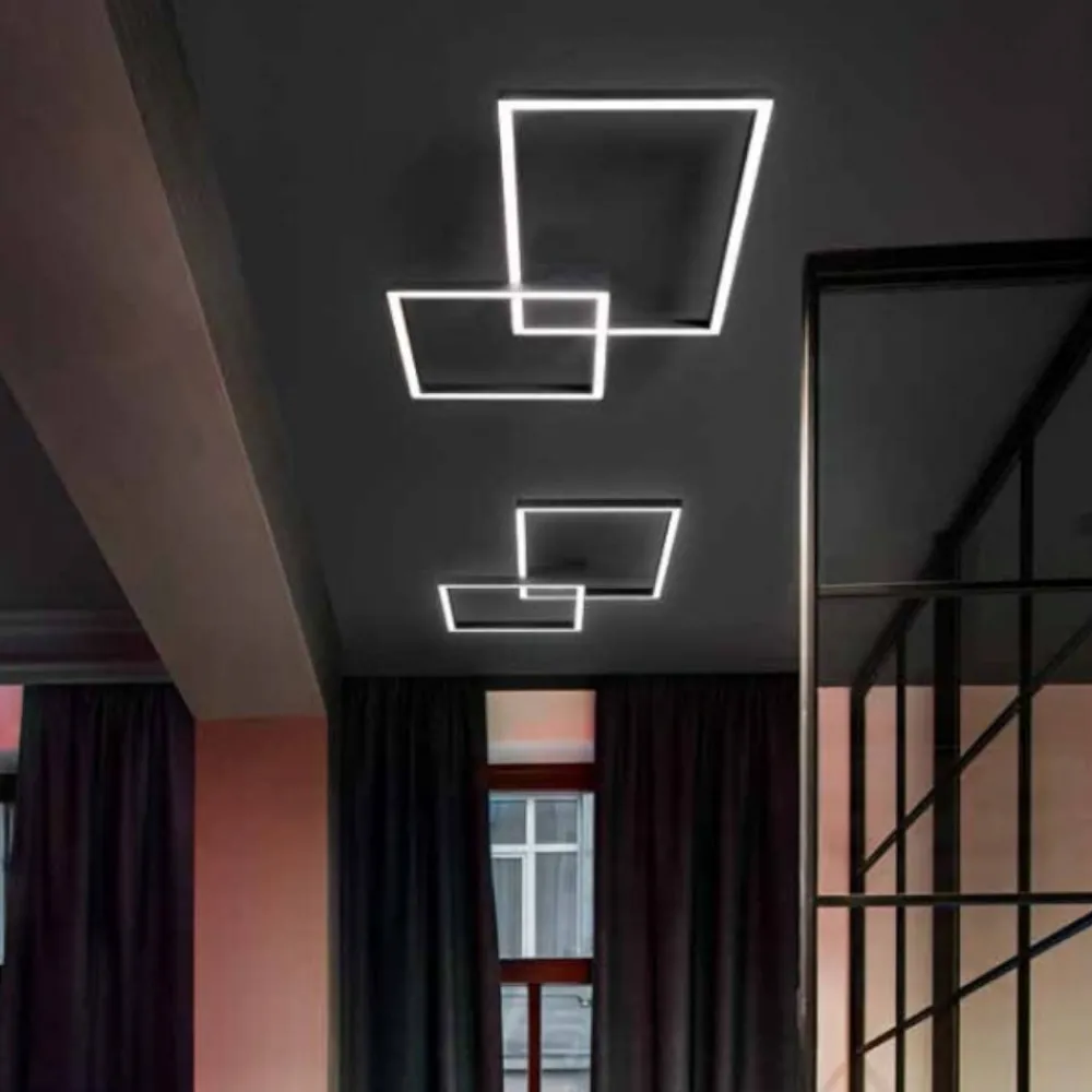 Plafoniere Moderne-Perenz Illuminazione Plafoniera led 45w cct 3000k 4000k 6000k nera moderna perenz