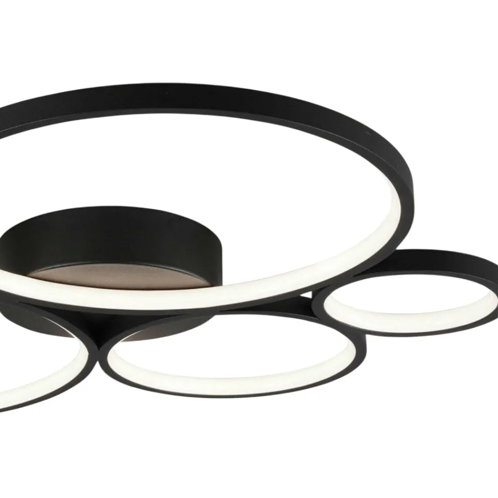 Plafoniere Moderne-Selezionato da Mazzolaluce Plafoniera led 49w cerchi nera 3000k dimmerabile