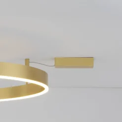 Plafoniere Moderne-Selezionato da Mazzolaluce Plafoniera led 60w cerchio oro 100cm 3000k dimmerabile