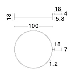 Plafoniere Moderne-Selezionato da Mazzolaluce Plafoniera led 60w cerchio oro 100cm 3000k dimmerabile
