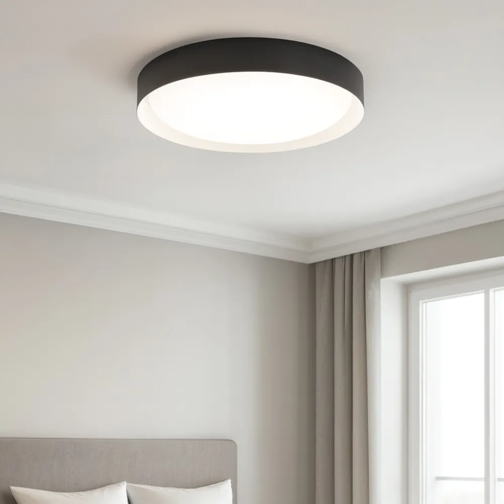 Plafoniere Moderne-Linea Light Plafoniera led 12w crew-2 3000k nero bianco