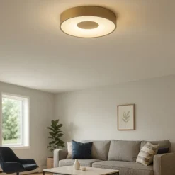 Plafoniere Moderne-Selezionato da Mazzolaluce Plafoniera led 56w 2700k a 5000k rotonda oro con telecomando dimmerabile