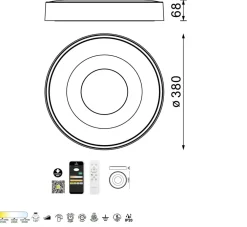 Plafoniere Moderne-Selezionato da Mazzolaluce Plafoniera led 56w 2700k a 5000k rotonda oro con telecomando dimmerabile