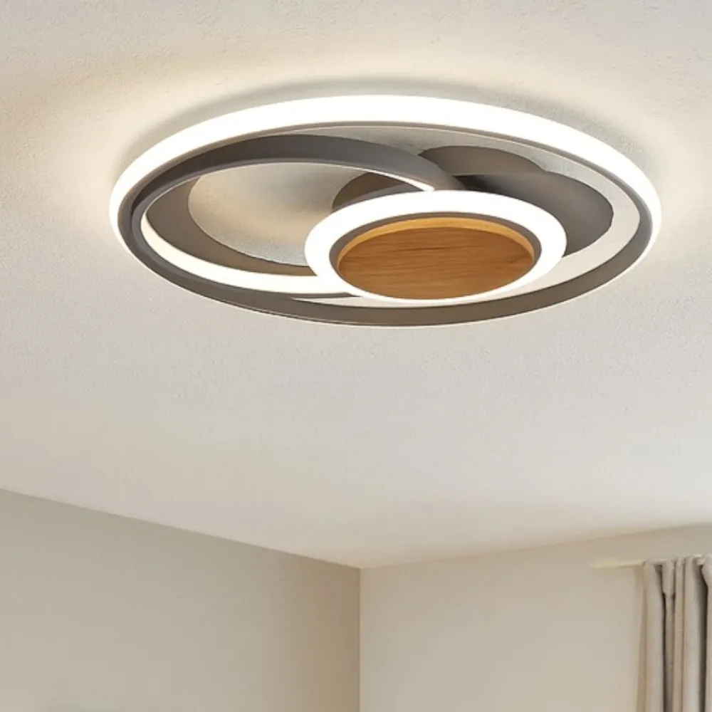 Plafoniere Moderne-Selezionato da Mazzolaluce Plafoniera led 45w 3000k antracite in legno