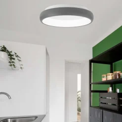 Plafoniere Moderne-Selezionato da Mazzolaluce Plafoniera led 50w 3000k antracite rotonda moderna