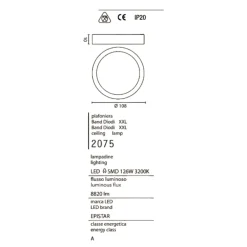 Plafoniere Moderne-Affralux Plafoniera led 136w 3200k bianca band diodi