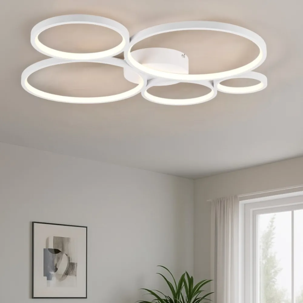 Plafoniere Moderne-Selezionato da Mazzolaluce Plafoniera led 49w 3000k bianca moderna dimmerabile per soggiorno