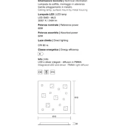 Plafoniere Moderne-IsyLuce Plafoniera led 60w 3000k bianca quadrata extra-large