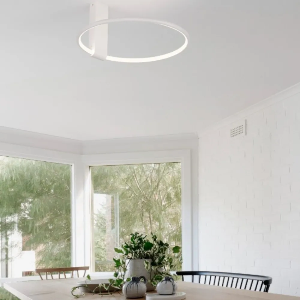 Plafoniere Moderne-Selezionato da Mazzolaluce Plafoniera led 35w 3000k cerchio bianco orientabile