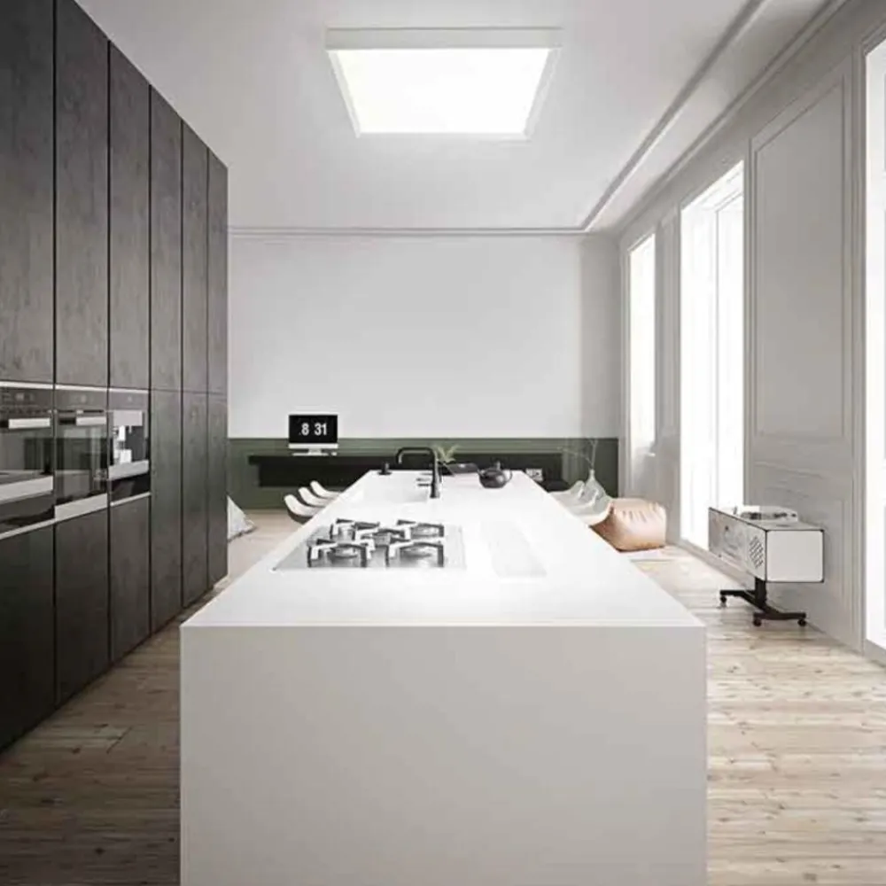 Plafoniere Moderne-Linea Light Plafoniera led 31w 3000k da cucina quadrata bianca tara q