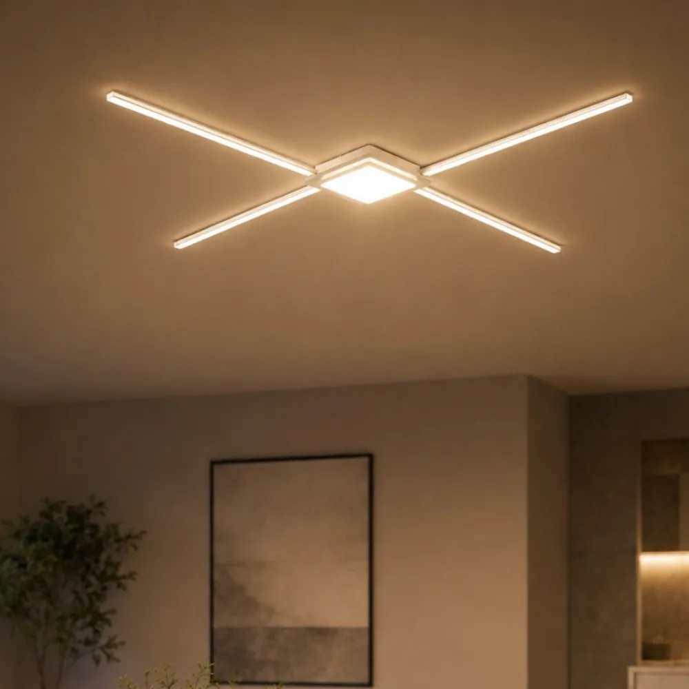 Plafoniere Moderne-Selezionato da Mazzolaluce Plafoniera led 27w 4000k design moderna bianca per soggiorno