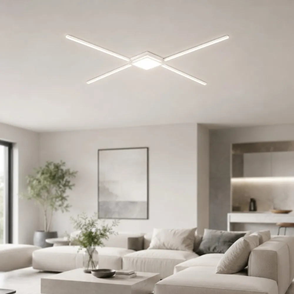 Plafoniere Moderne-Selezionato da Mazzolaluce Plafoniera led 27w 4000k design moderna bianca per soggiorno