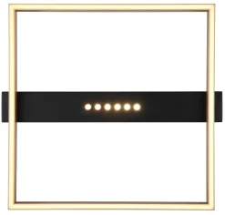 Plafoniere Moderne-Selezionato da Mazzolaluce Plafoniera led 24w 3000k design nero oro quadrata